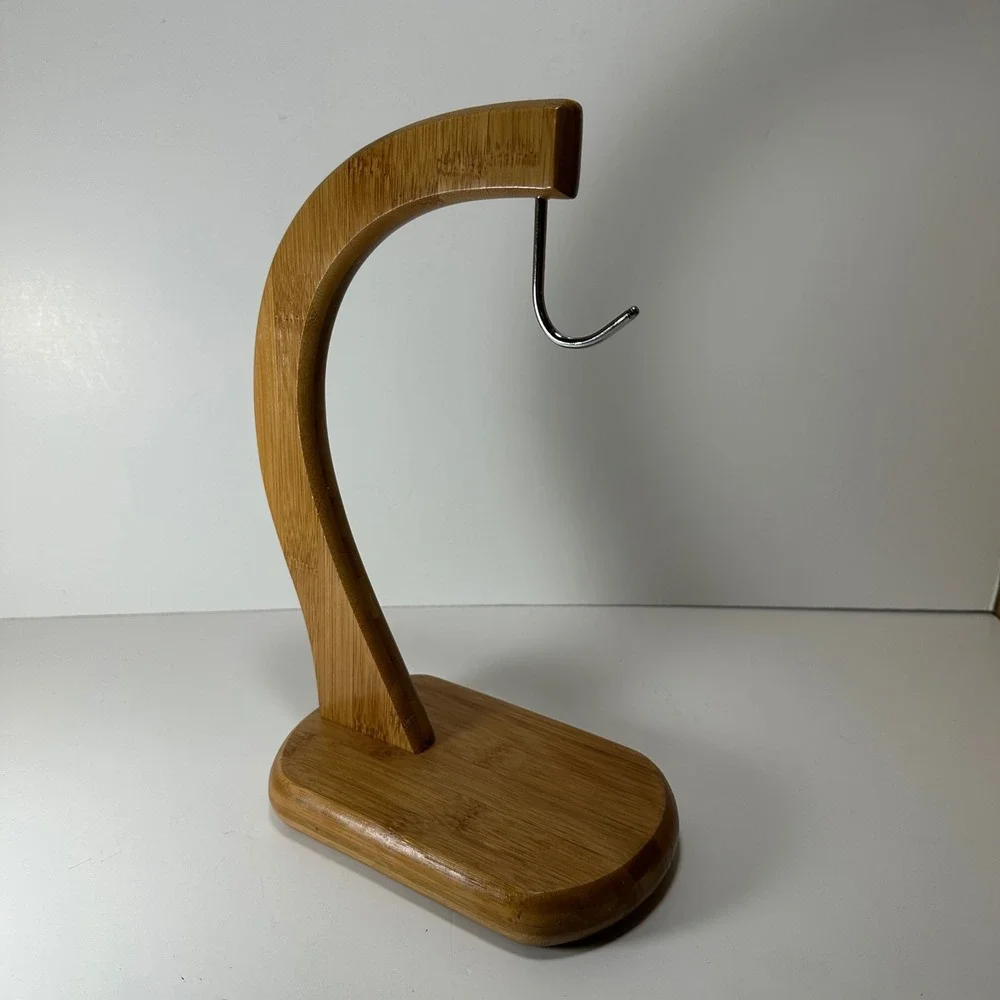 Bamboo Banana Hanger Stand Natural Wood Fruit Tree Hook Kitchen Countertop